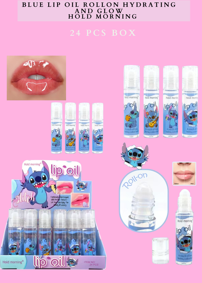 BLUE LIP OIL ROLLON HYDRATING AND GLOW HOLD MORNING - 24 PCS BOX