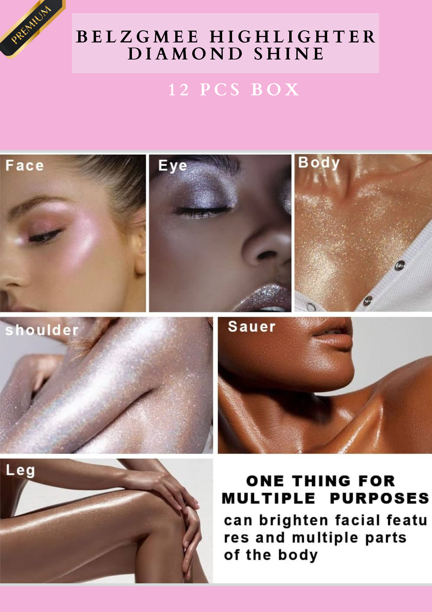 BELZGMEE HIGHLIGHTER DIAMOND SHINE - 12 PCS BOX