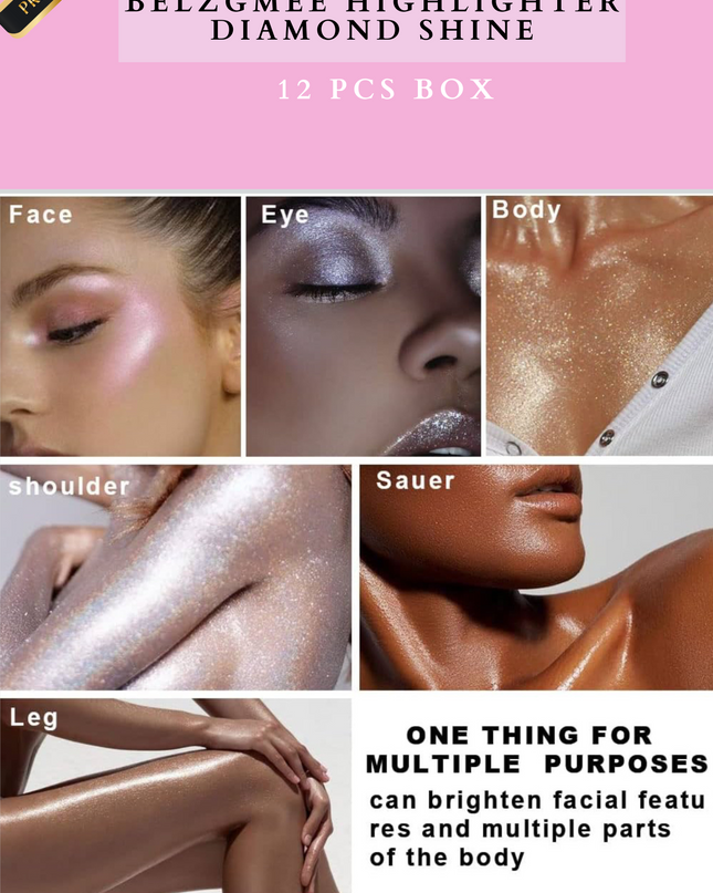 BELZGMEE HIGHLIGHTER DIAMOND SHINE - 12 PCS BOX