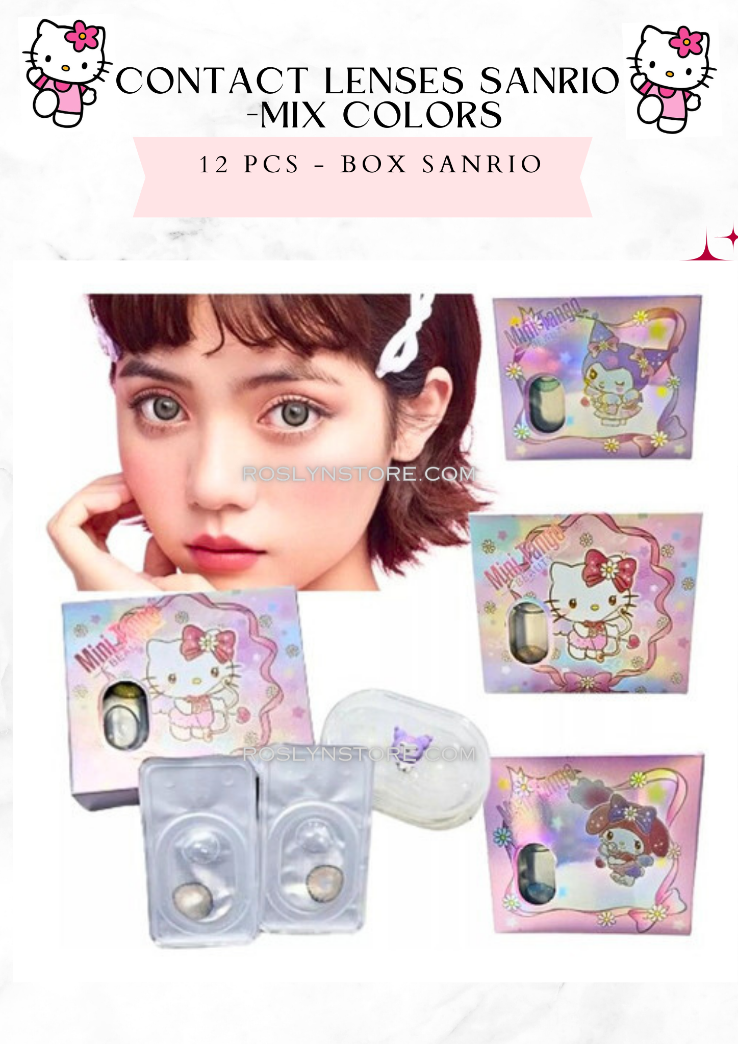 CONTACT LENSES SANRIO -12 pcs ( buy 4 box price is $23)