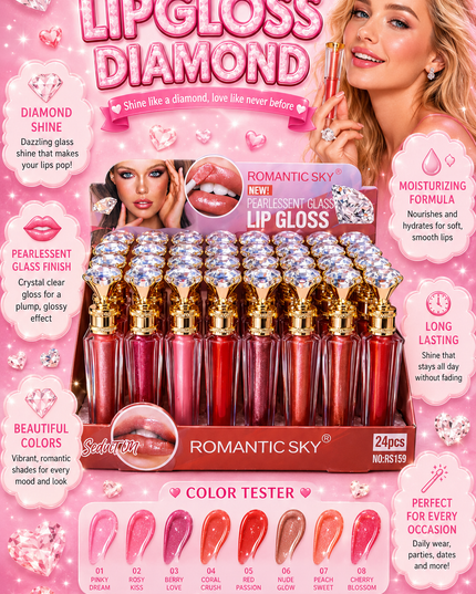 LIPGLOSS DIAMOND ROMANTIC SKY #RS159-( 24 PCS BOX)