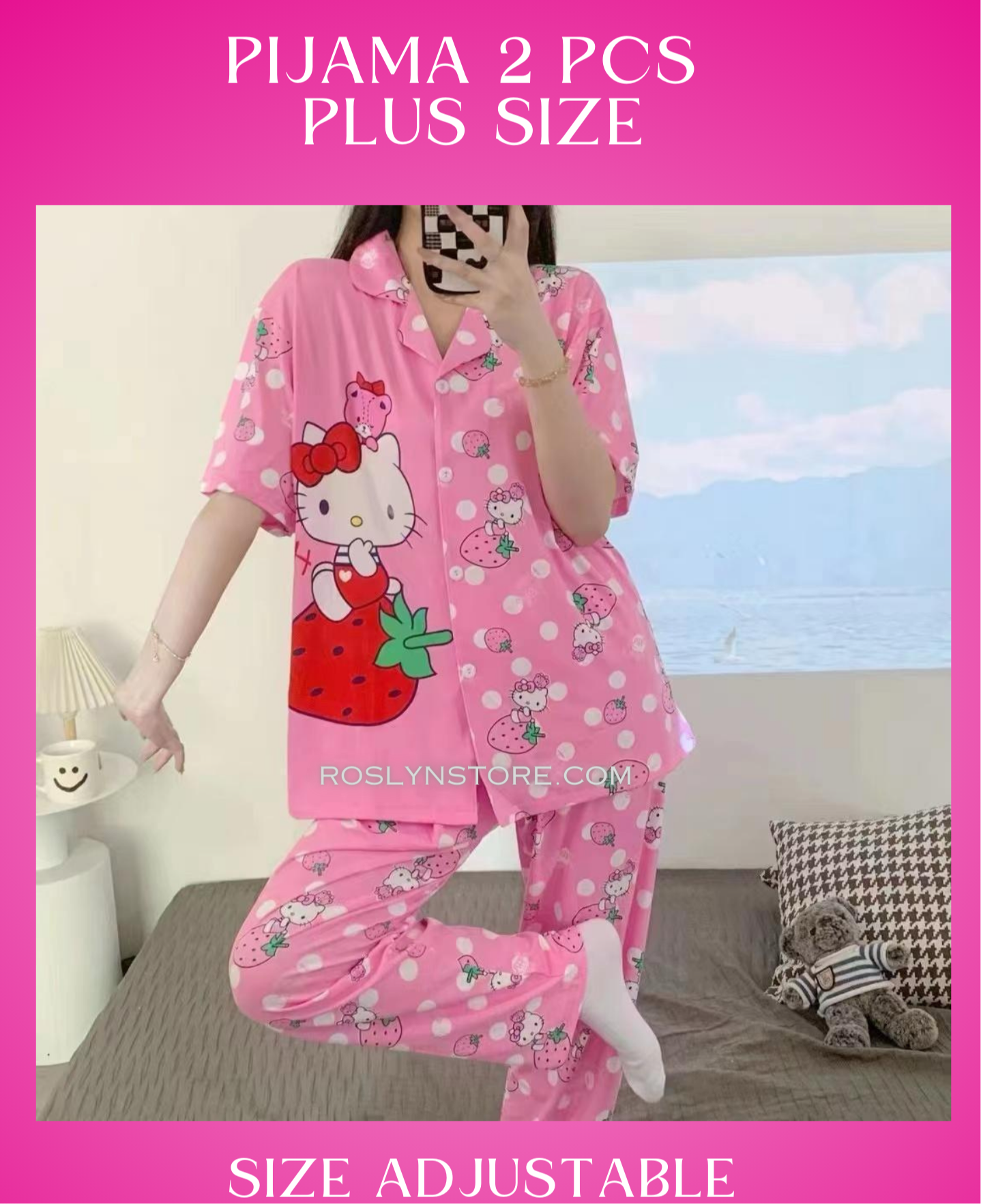 PIJAMAS KAWAII- TALLA PLUS- (2 pcs Pijama ) (M-L-)adjustable Pijama $11 / buy 3 price is $9 per each Pijama