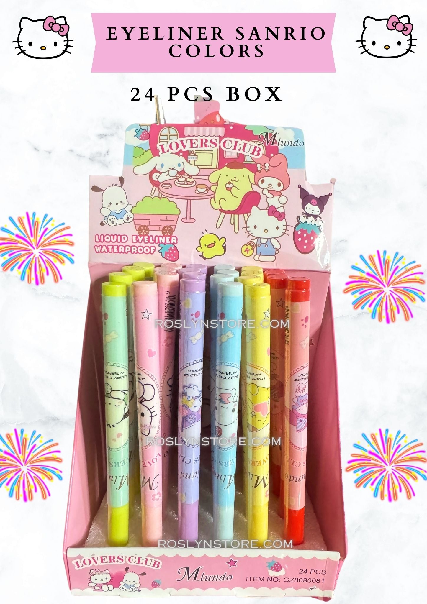 EYELINER SANRIO COLORS 24 PCS BOX