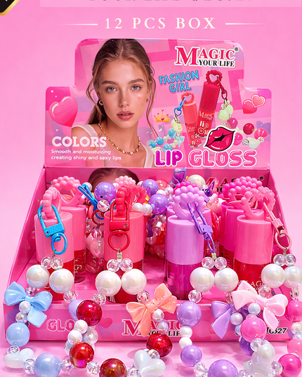 KEYCHAIN LIPGLOSS MAGIC YOUR LIFE MODEL #LC527 -(12 PCS BOX)