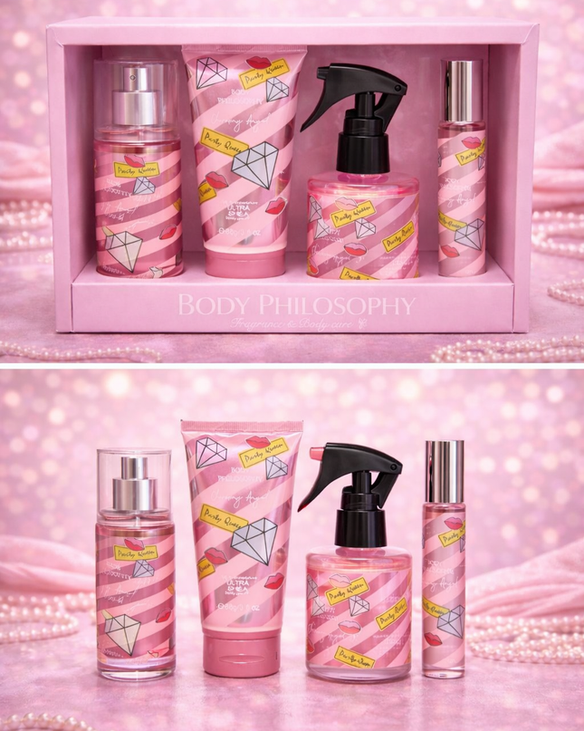 SET PERFUME with gift box - 4  pcs - pink diamond - CHARMING ANGEL
