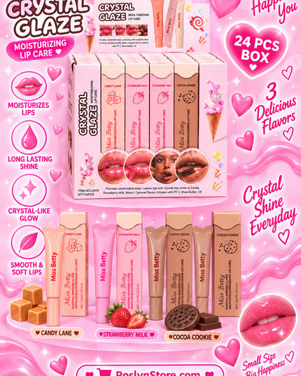 Crystal glaze lipgloss - 24 pcs box- MISS BETTY