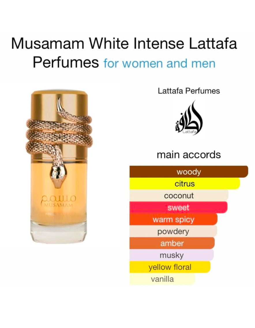 Musamam White Intense Lattafa 100 ml (buy 3 lattafa price $16 per each any style )