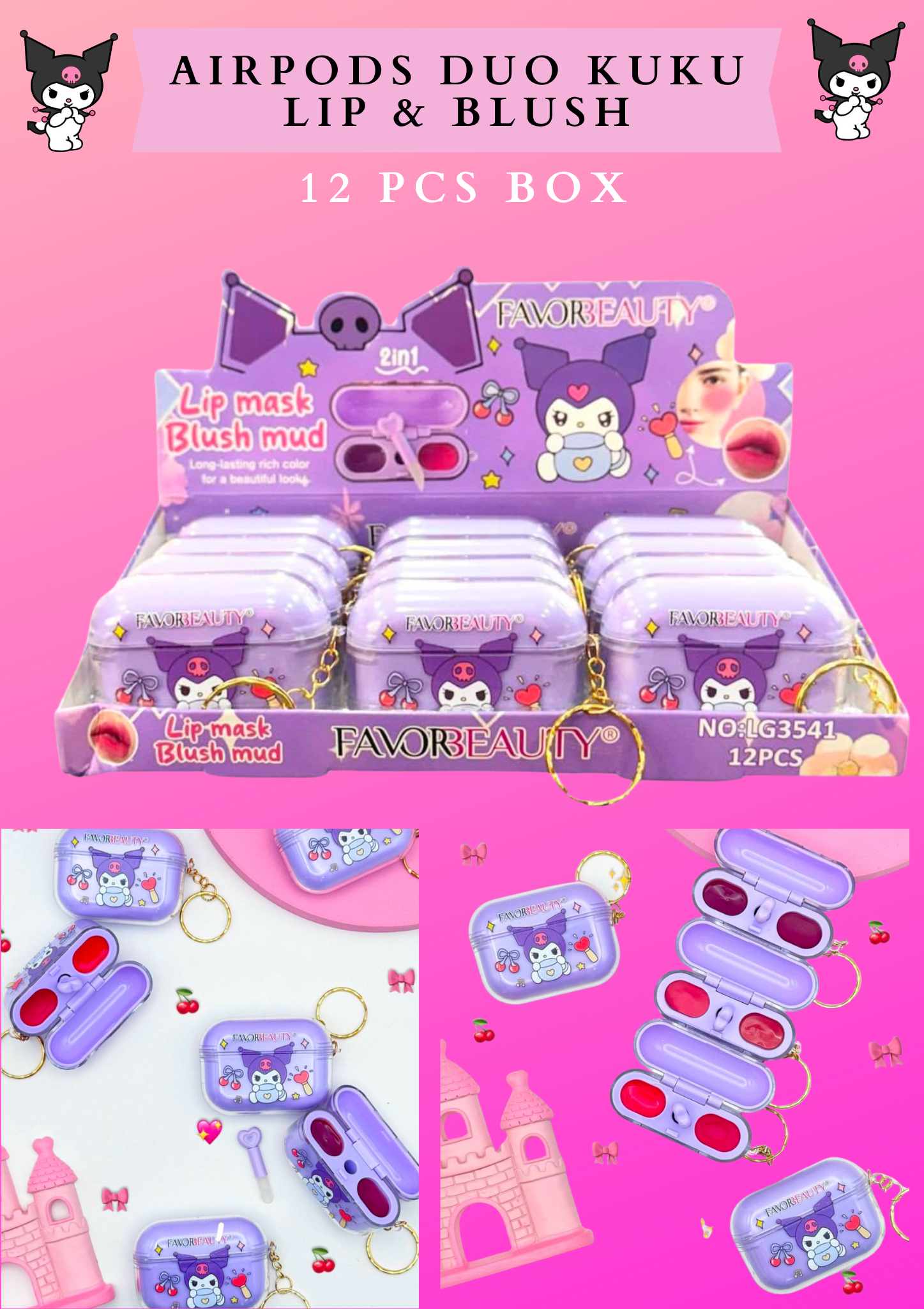 AIRPODS DUO KUKU LIP & BLUSH (12 PCS BOX)