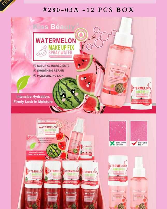 MAKEUP FIX - SPRAY WATERMELON 100 ML PER BOTTLE #280-03A - 12 PCS BOX