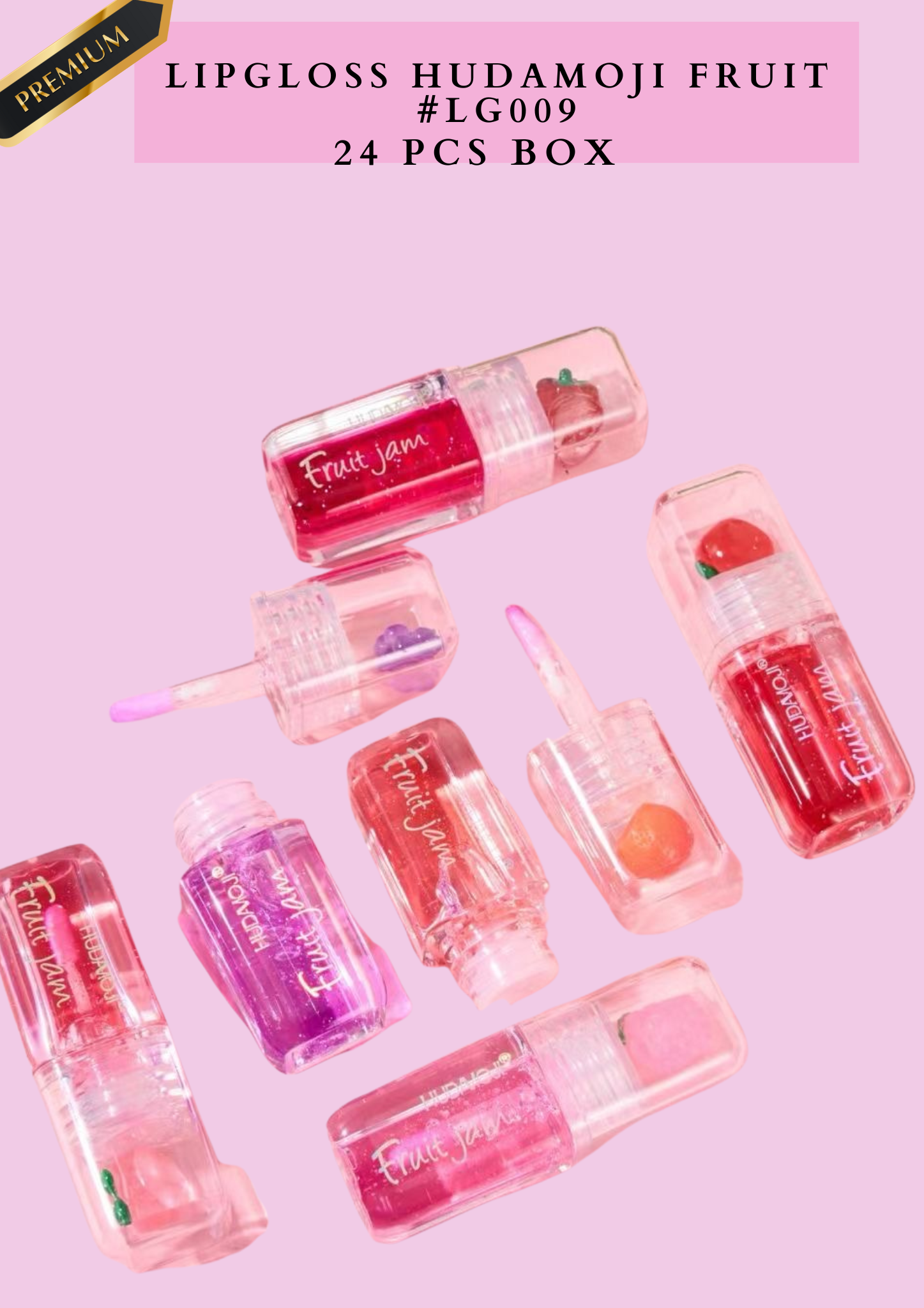 LIPGLOSS HUDAMOJI FRUIT #LG009-  24 PCS BOX