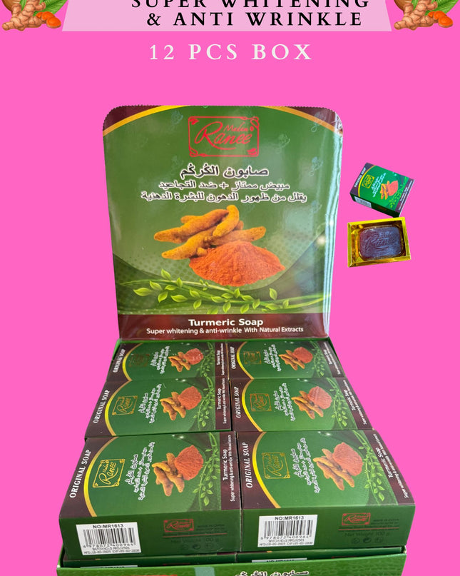 Turmeric Soap  super whitening  & anti wrinkle ( 12 pcs box)