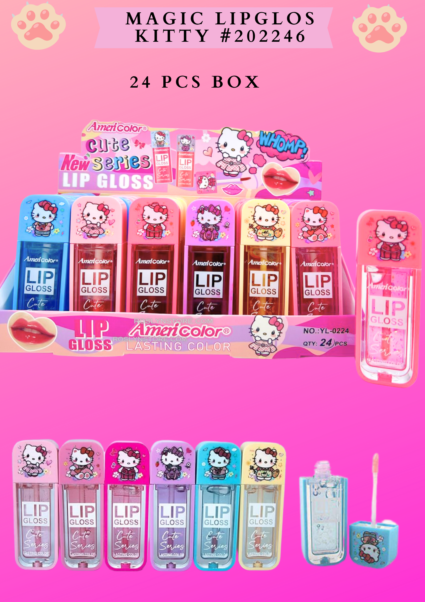 MAGIC LIPGLOS KITTY- ( #202246) - 24 PCS BOX