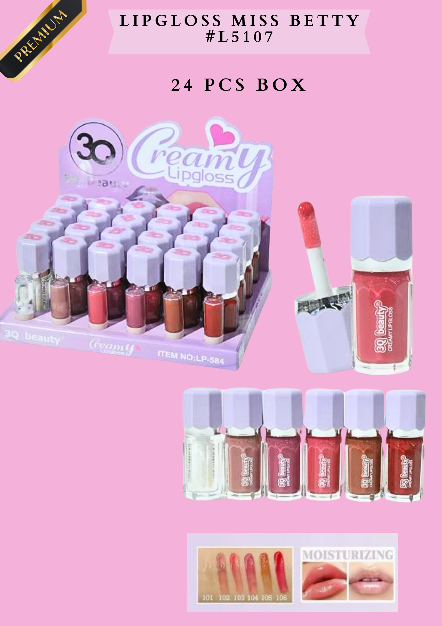 LIPGLOSS MISS BETTY #L5107-  (24 PCS BOX)