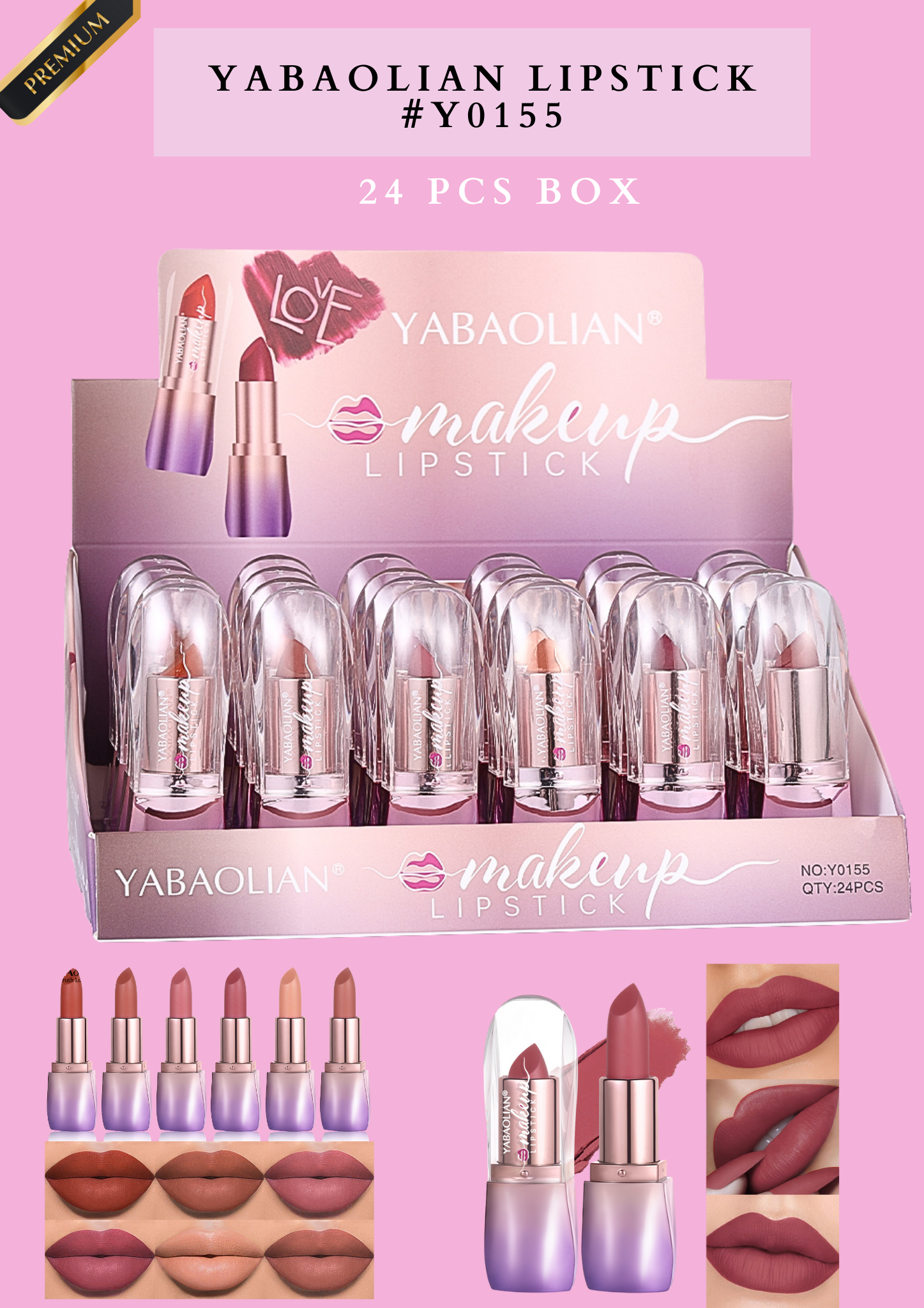 YABAOLIAN LIPSTICK #Y 0155 (24 PCS BOX)