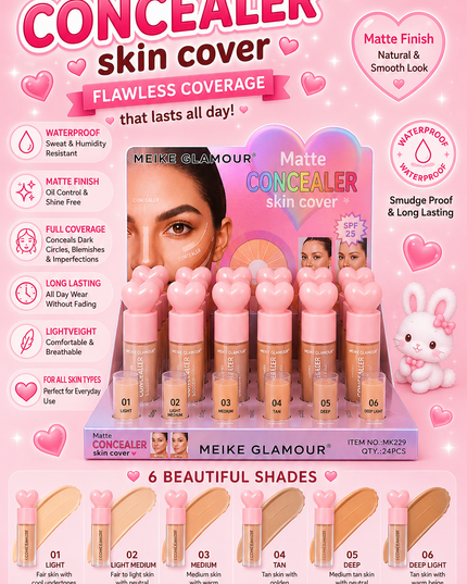 MATTE CONCEALER MEIKE GLAMOUR -24 PCS BOX (MK229)