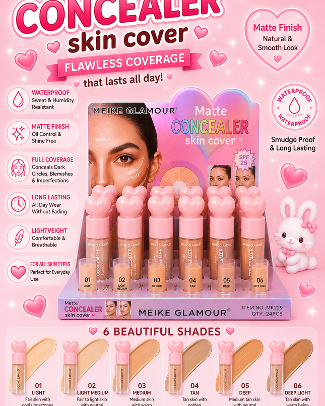 MATTE CONCEALER MEIKE GLAMOUR -24 PCS BOX (MK229)