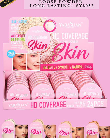 HD COVERAGE - 24 HOURS LOOSE POWDER LONG LASTING- #Y8052 ( 24 pcs box)