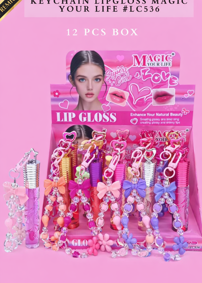 KEYCHAIN LIPGLOSS MAGIC YOUR LIFE #LC536 (12 PCS BOX)