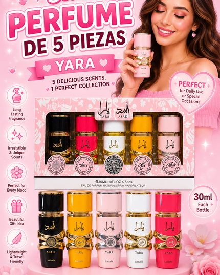 YARA SET PERFUME  5 pcs box - 30 ml per each