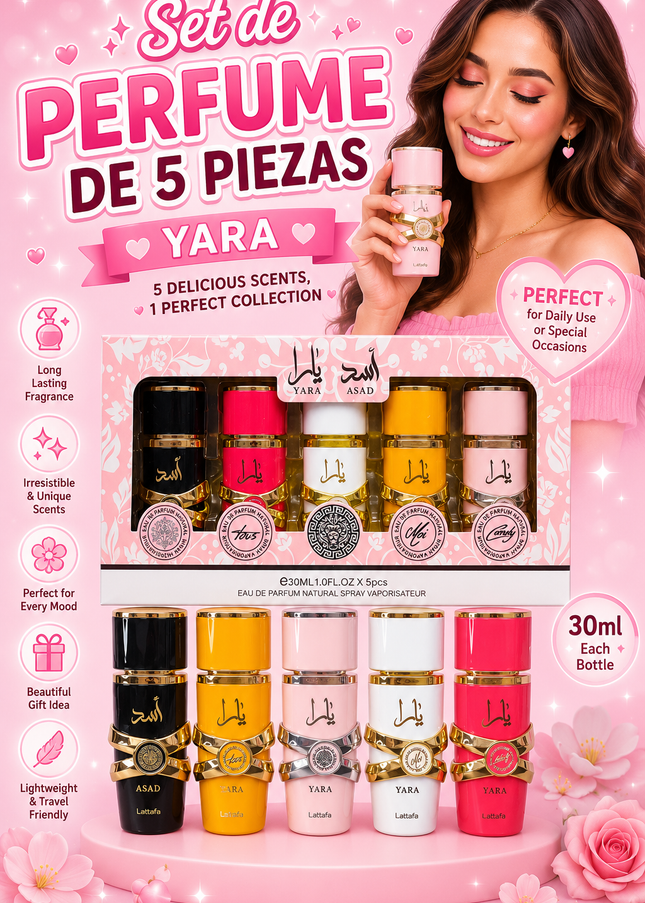 YARA SET PERFUME  5 pcs box - 30 ml per each