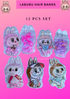 LABUBU HAIR BANDS - 12 pcs set