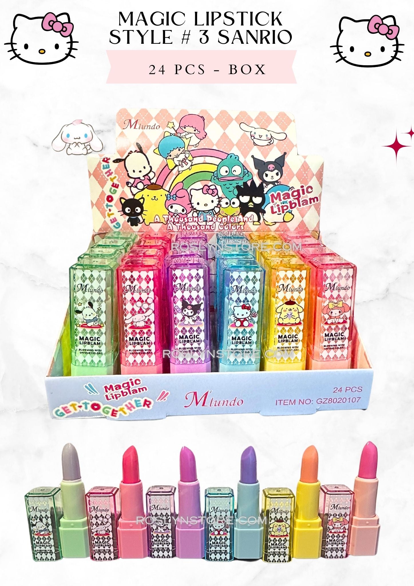 MAGIC LIPSTICK STYLE # 3 SANRIO 24 PCS - BOX