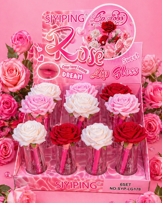 LIPGLOSS SIYIPING - FLOWER ( 6 pack - each pack have 3 pcs)  #LG178