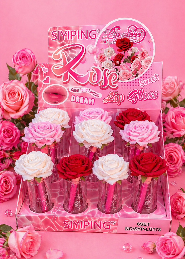 LIPGLOSS SIYIPING - FLOWER ( 6 pack - each pack have 3 pcs)  #LG178