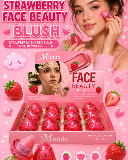STRAWBERRY BLUSH WITH KEYCHAIN 12 pcs box #GZ80600100