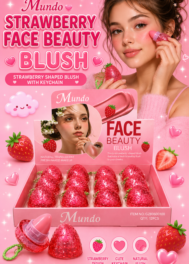 STRAWBERRY BLUSH WITH KEYCHAIN 12 pcs box #GZ80600100