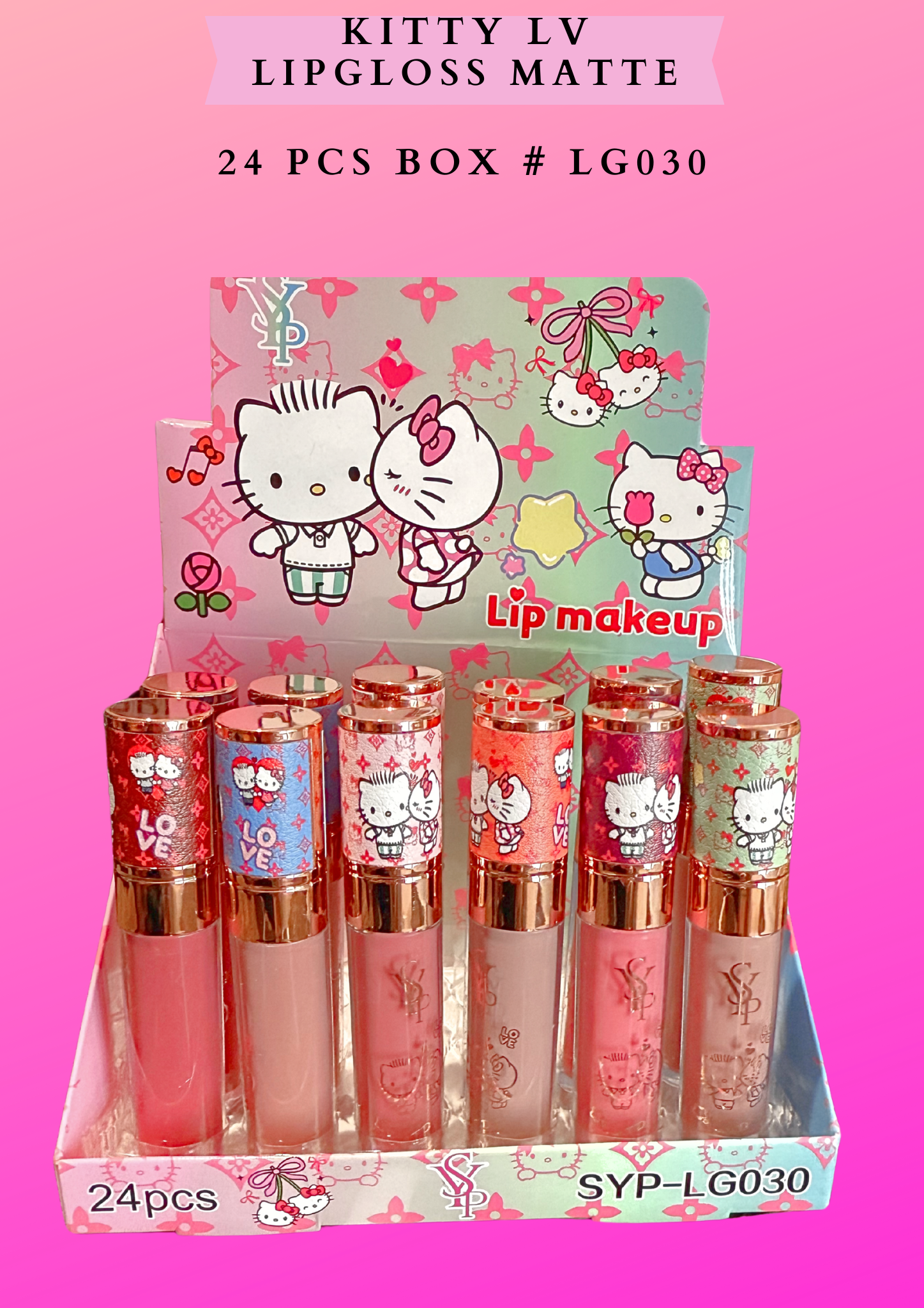 KITTY LV LIPGLOSS MATTE - 24 PCS BOX (# LG030)