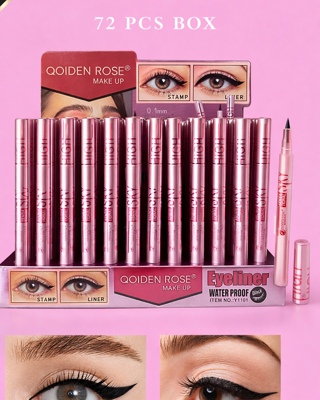 QOIDEN EYELINER WATERPROOF 72 PCS BOX # Y1101 - black color