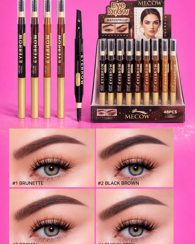 EYEBROW MECOW- WATERPROOF RETRACTABLE #HS1574 - 48 PCS BOX MECOW