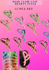 HAIR CLAW CLIP HEARTS - STYLE 12 PCS SET