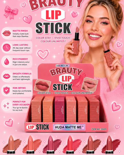 BRAUTY LIPSTICK  NUDE - 24PCS box -#35009