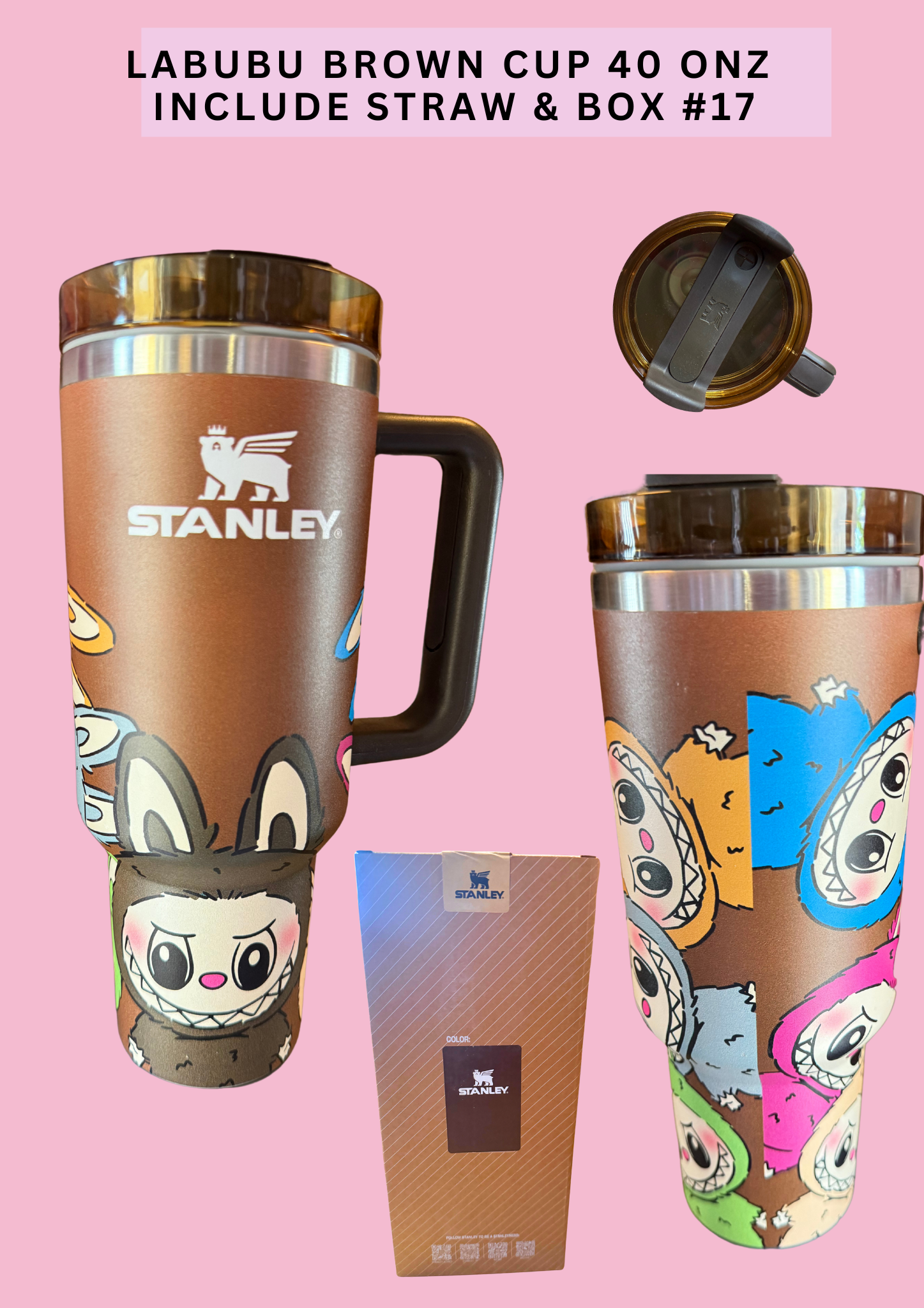 LABUBU BROWN CUP 40 ONZ INCLUDE STRAW & BOX #17