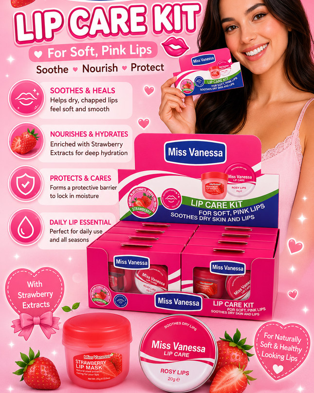 LIP CARE KIT - STRAWBERRY 12 set box
