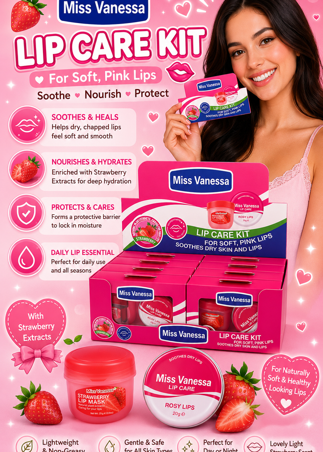LIP CARE KIT - STRAWBERRY 12 set box