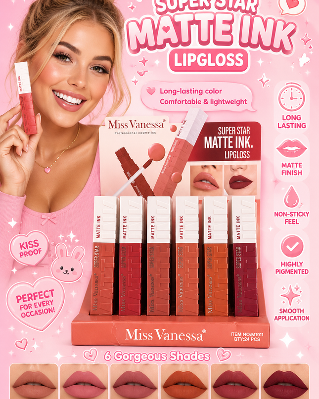 LIPGLOSS MATTE INK SUPER STAR - Miss Vanessa -M1011(E44)