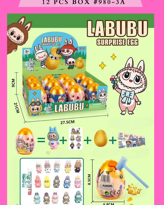 SURPRISE EGG LABUBU - 12 PCS BOX #980 - 3 A
