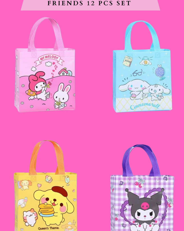 MULTIUSE TOTE BAGS FRIENDS-  12 PCS SET