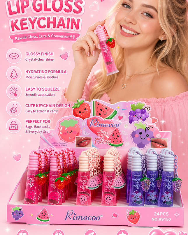 LIPGLOSS KEYCHAIN  RIMOCCO-24 pcs box ( #R9150 )
