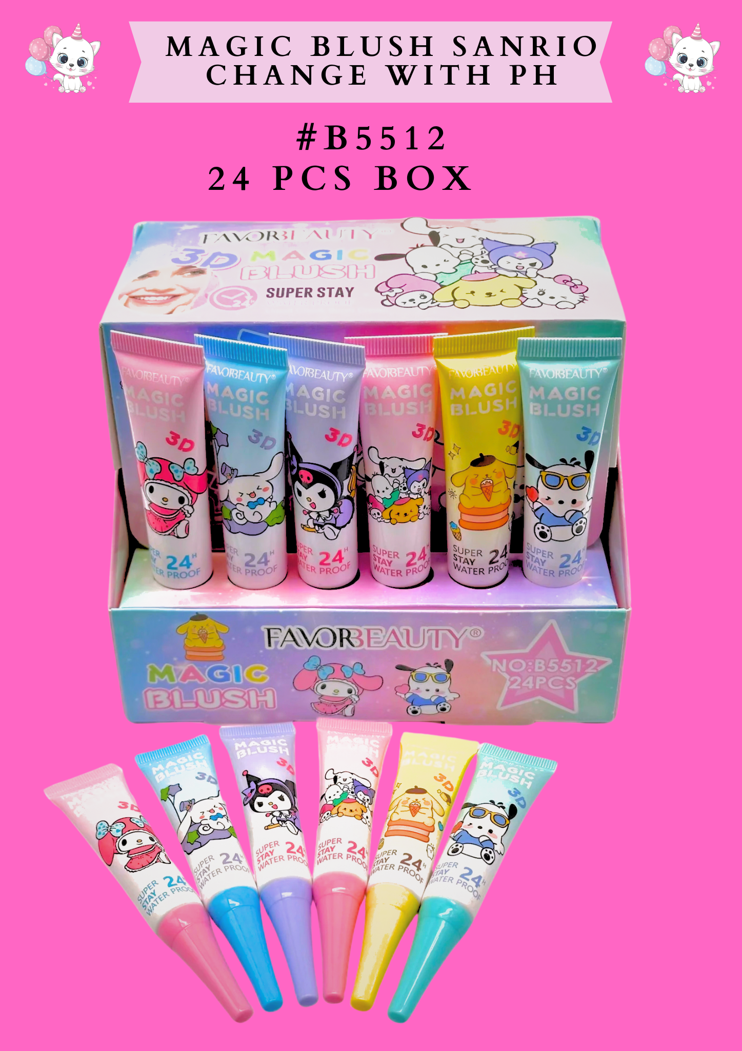 MAGIC LIQUID BLUSH- SANRIO - 24 pcs ( #B5512)