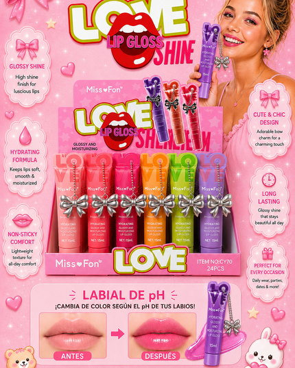 LIPGLOSS KEYCHAIN  MISS FOAM LOVE -24 pcs box ( #CY70 ) ()