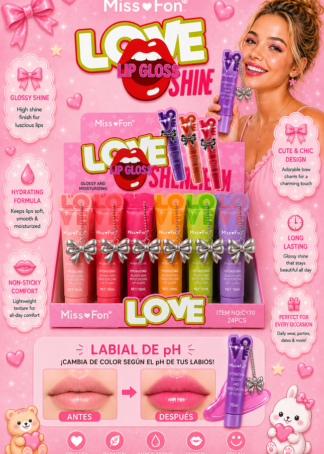 LIPGLOSS KEYCHAIN  MISS FOAM LOVE -24 pcs box ( #CY70 ) ()