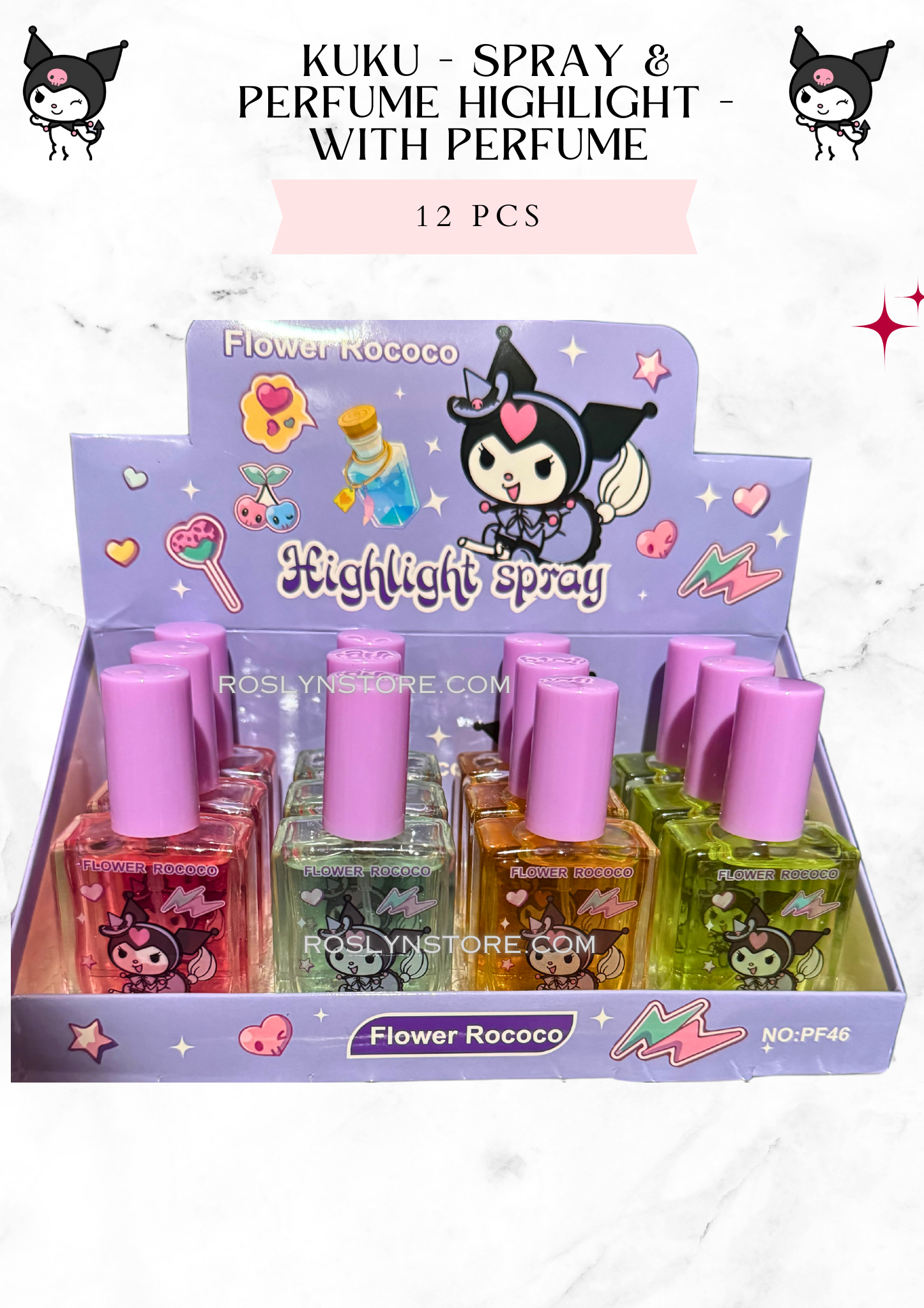 KUKU- spray & perfume highlight - with perfume -12 pcs