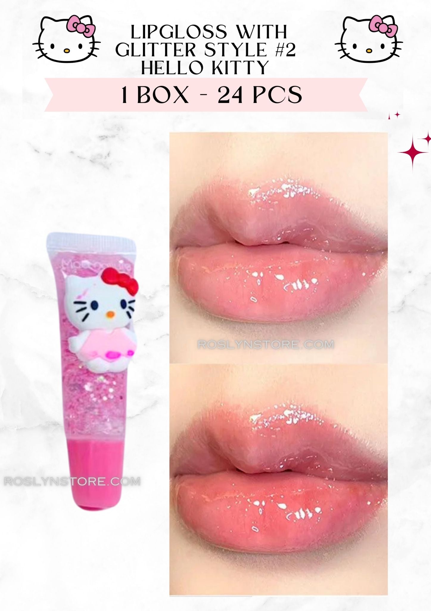 HELLO KITTY-  LIPGLOSS With glitter - Style 3