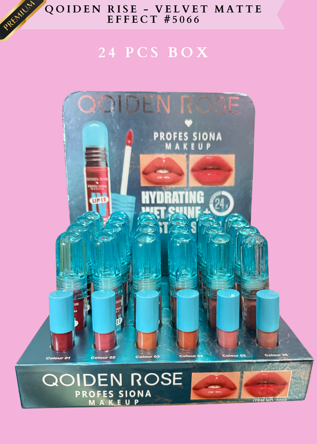 QOIDEN RISE - VELVET MATTE EFFECT #5066 - (24 PCS BOX) with sample