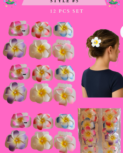 HAWAIIAN HAIR CLIP (STYLE #5)- (12 PCS SET)