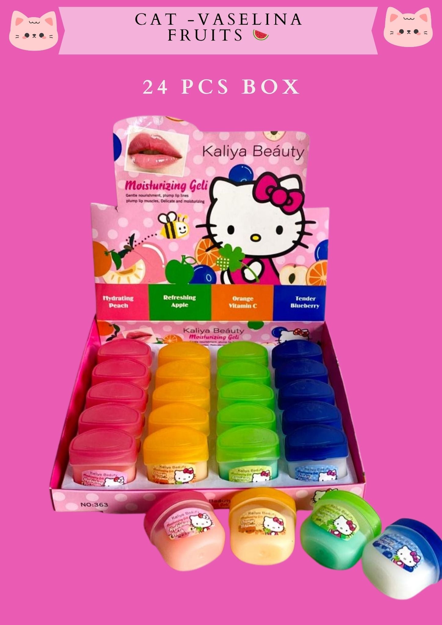 CAT - VASELINE FRUITS-  24 PCS BOX